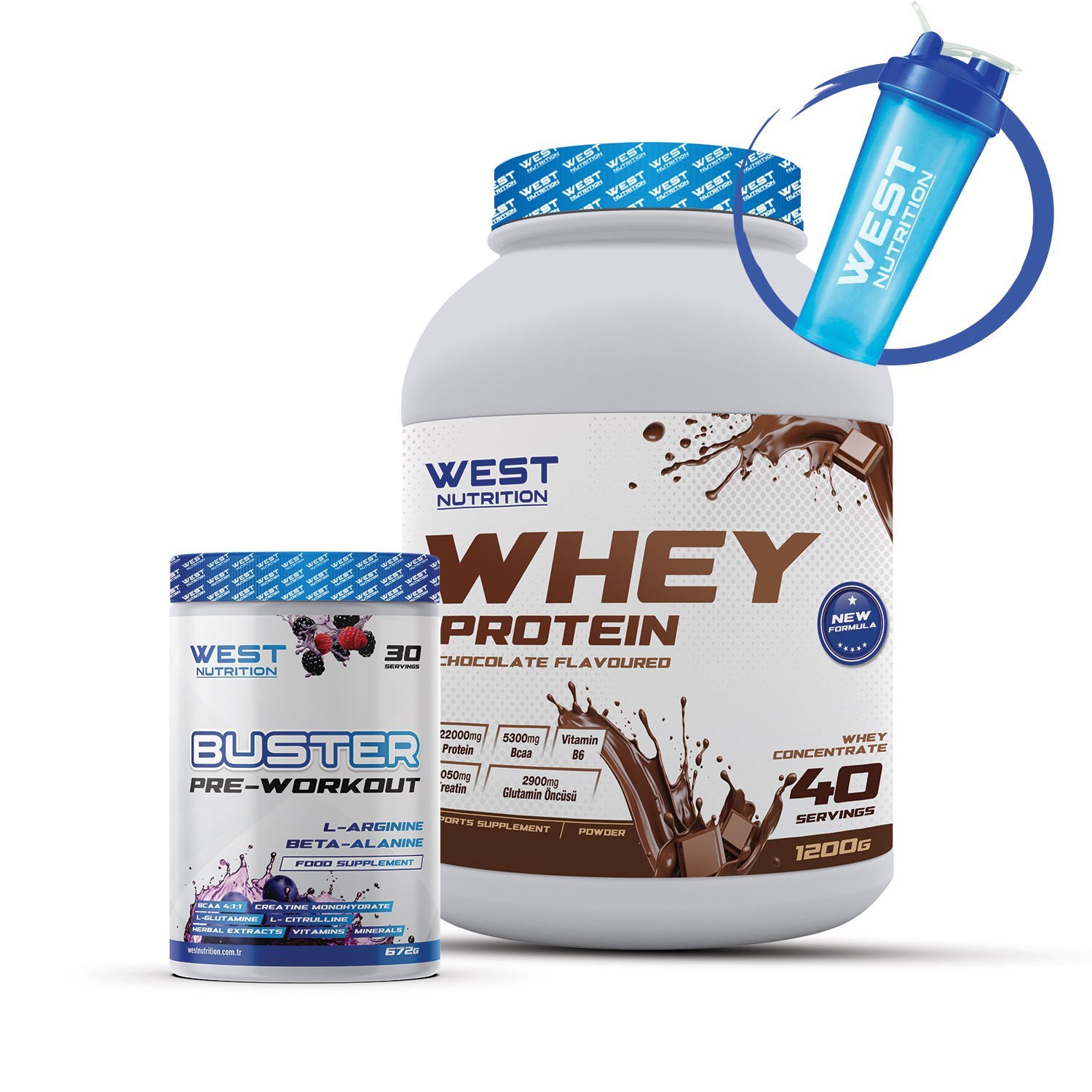 Whey Protein Tozu 1200 gr - Buster Preworkout Paketi