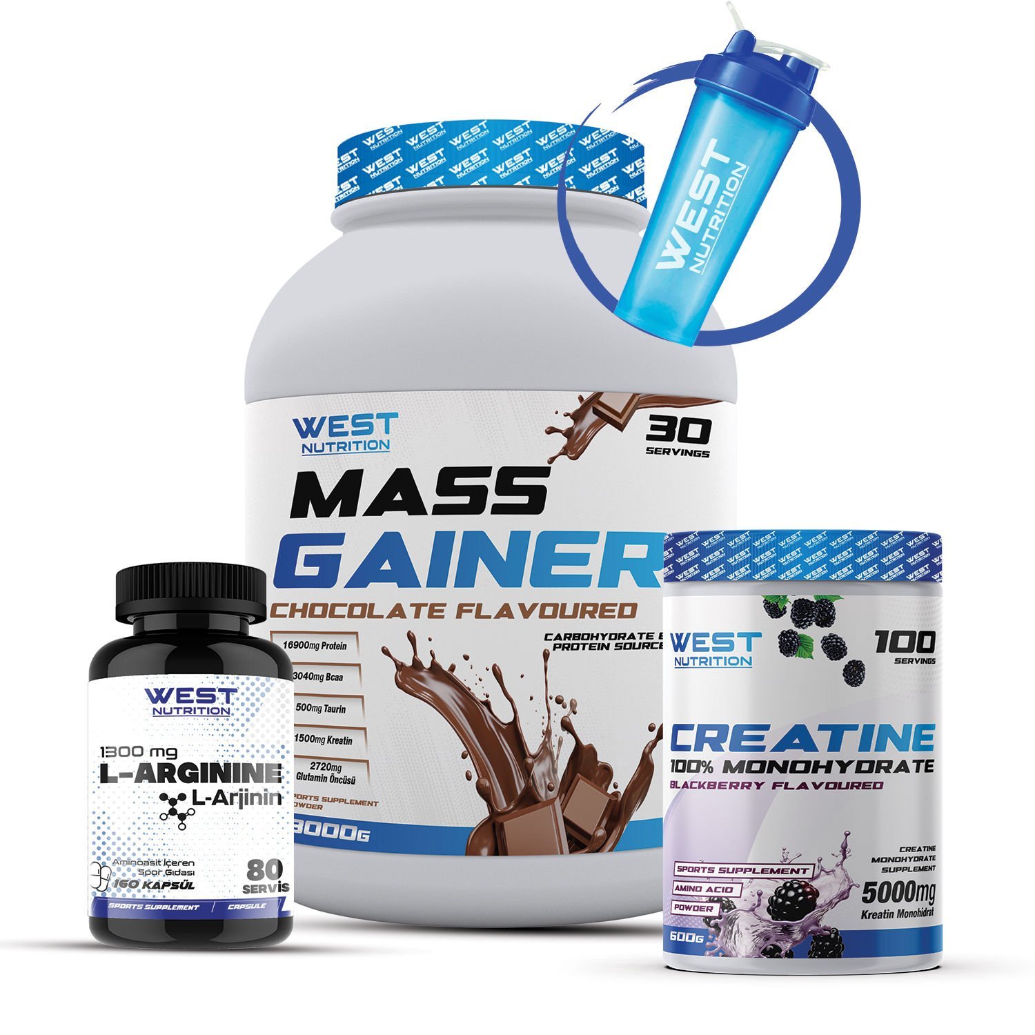 Mass Gainer 3000 gr - Kreatin - L-Arjinin Paketi