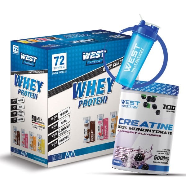 Whey Protein Tozu 72 Saşe - Kreatin Monohidrat 600 gram Paketi