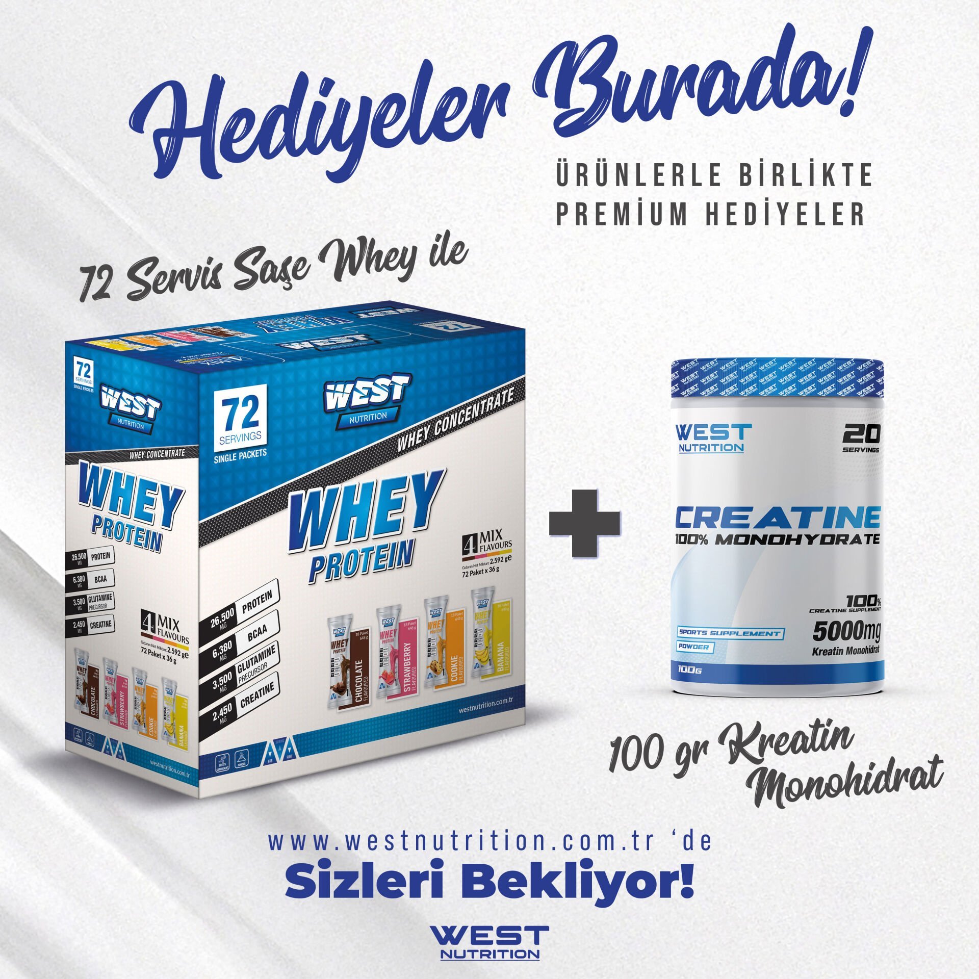 Whey Protein Tozu 2592 gr 72 Servis Şase