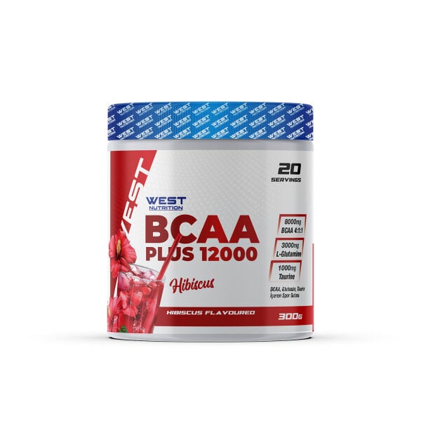 Bcaa Plus 12000 Glutamin Taurin 300 gr (20 Servis) Hibiskus