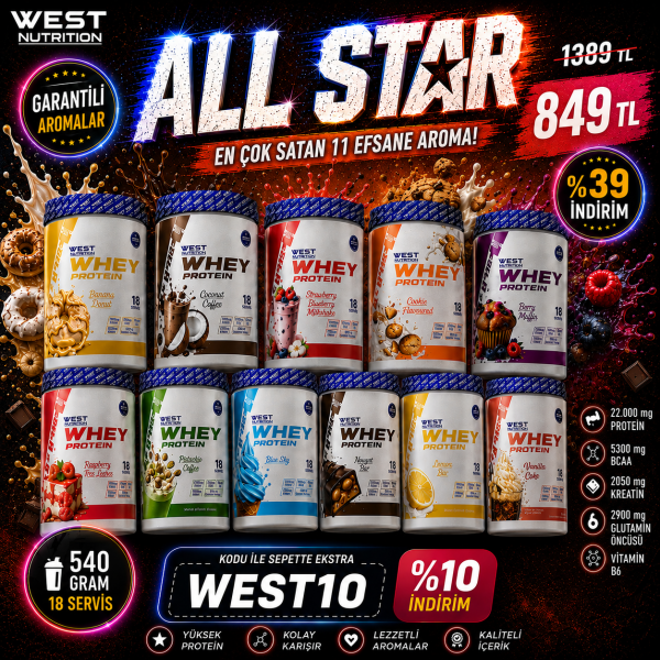 Whey Protein Tozu 540 gr 18 Servis ALL STAR