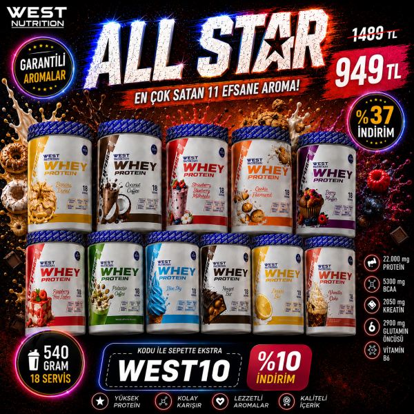 Whey Protein Tozu 540 gr 18 Servis ALL STAR