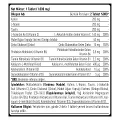 Triple Effect Kafein L-Teanin Taurin 60 Tablet
