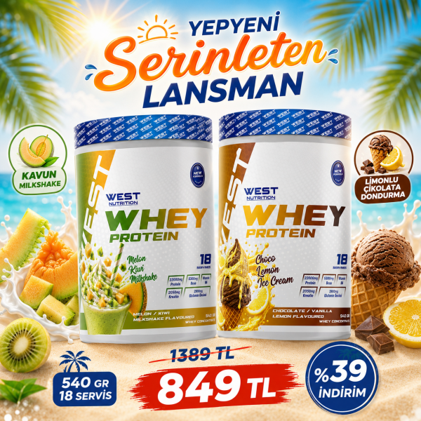 Whey Protein Tozu 540 gr 18 Servis Serinleten Lansman