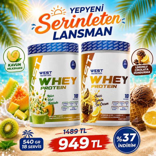 Whey Protein Tozu 540 gr 18 Servis Serinleten Lansman