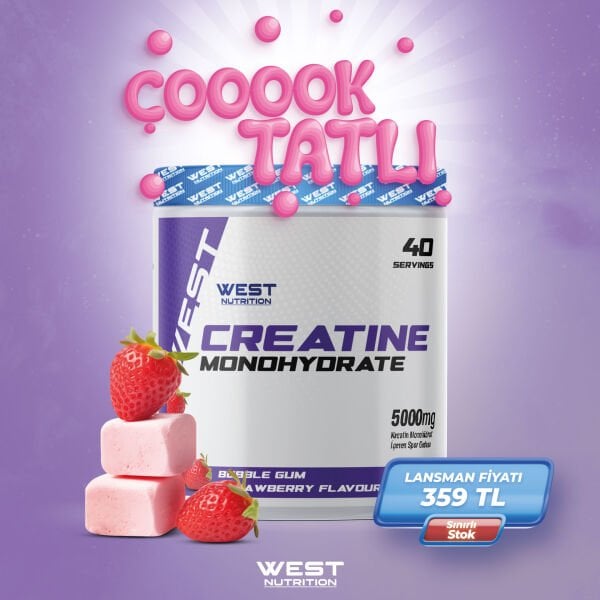 Kreatin Monohdirat 240 gr 40 Servis Bubble Gum & Çilek