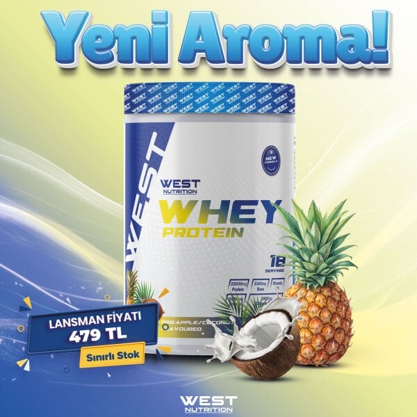 Whey Protein Tozu 540 gr 18 Servis Ananas & Hindistan Cevizi