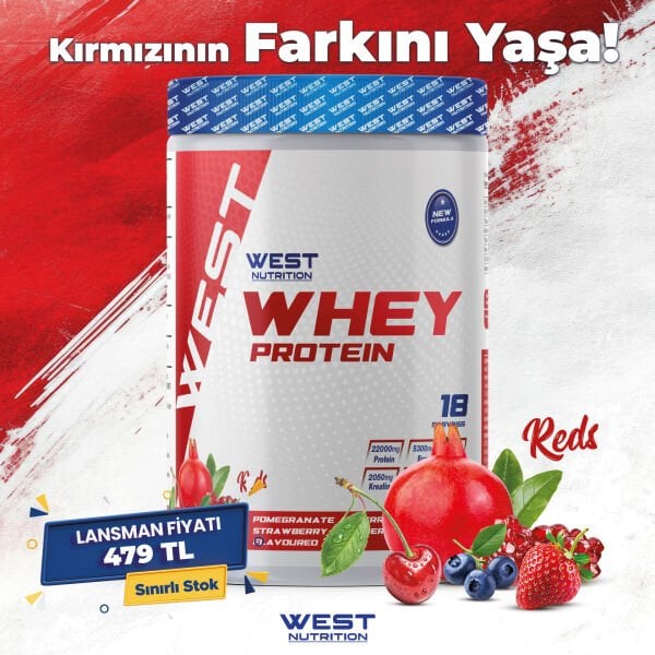 Whey Protein Tozu 540 gr 18 Servis Reds Nar&Vişne&Çilek