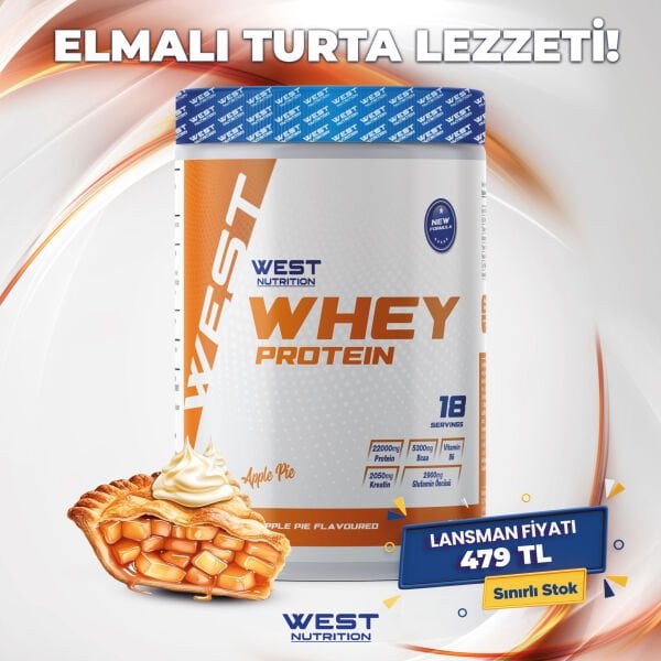 Whey Protein Tozu 540 gr 18 Servis Apple Pie Elmalı Turta