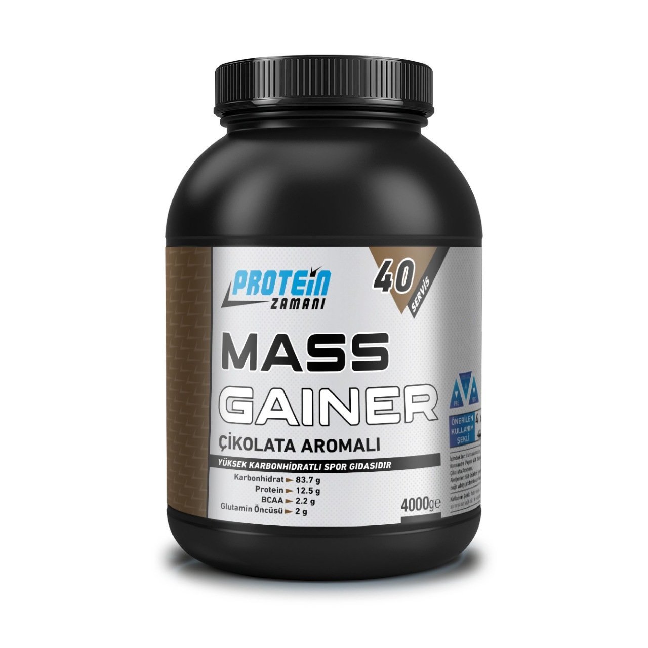 Mass Gainer Karbonhidrat Tozu 4000 gr 40 Servis Çikolata 700 ml Shaker