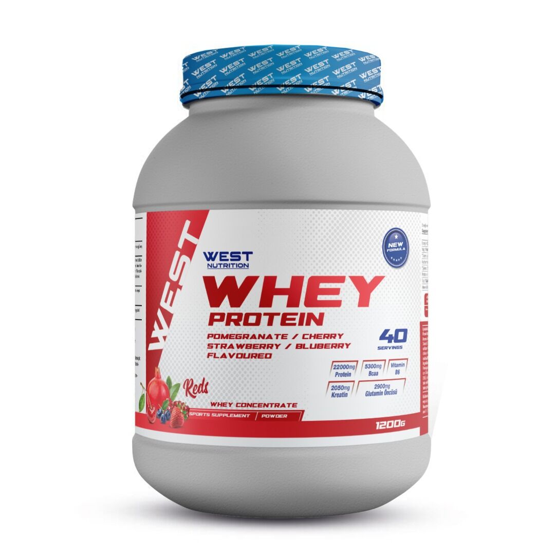 Whey Protein Tozu 1200 gram 40 Servis REDS Nar Vişne Yabanmersini Çilek Aromalı