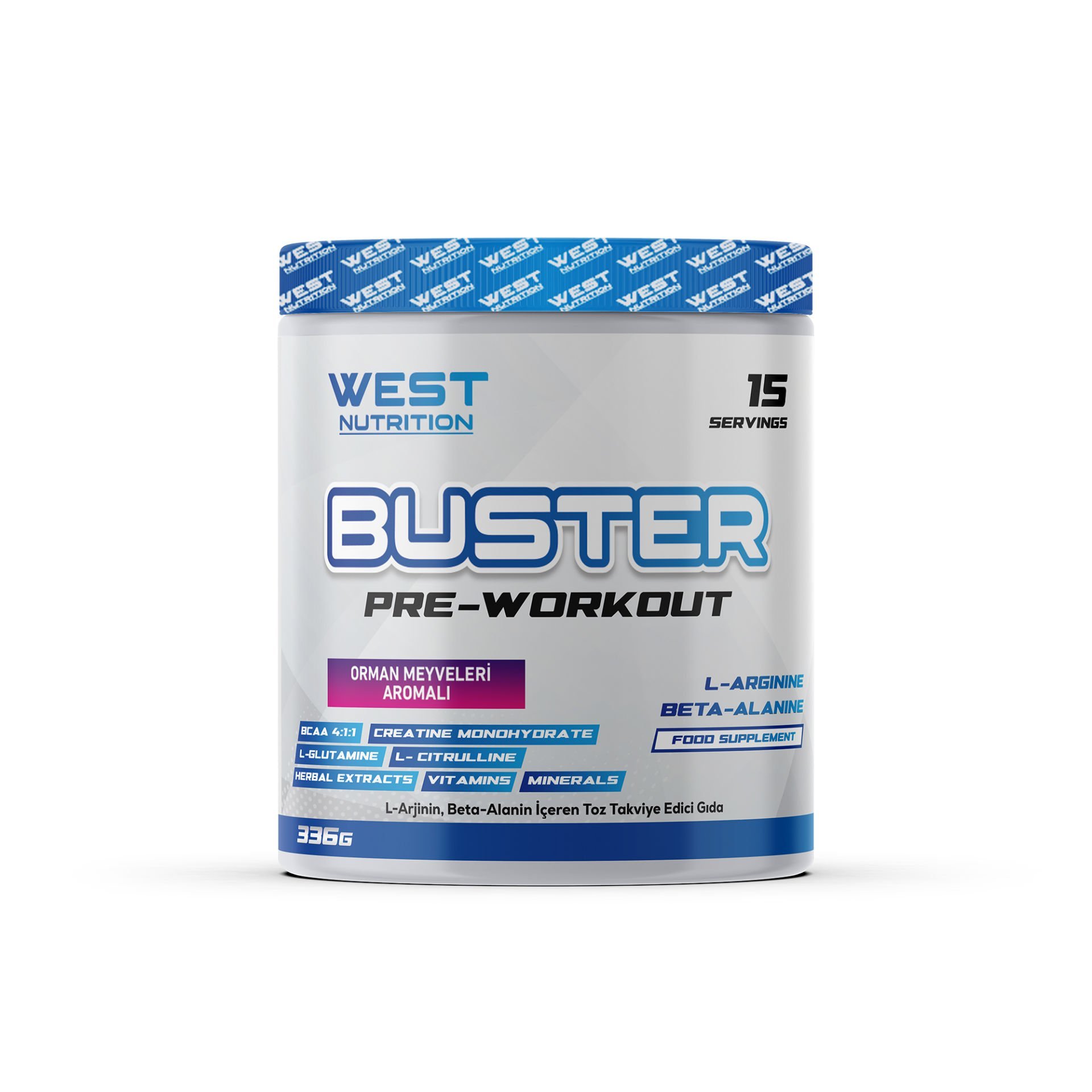 Buster Preworkout L-Arjinin & Beta- Alanin 15 Servis 336 gram Orman Meyveleri Aroması