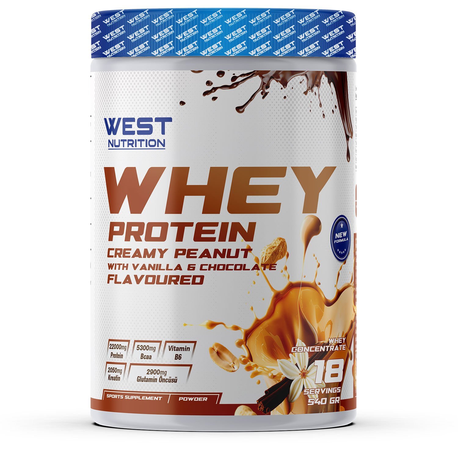 Whey Protein Tozu 540 gr 18 Servis Yer Fıstığı Kremalı&Çikolata Aromalı