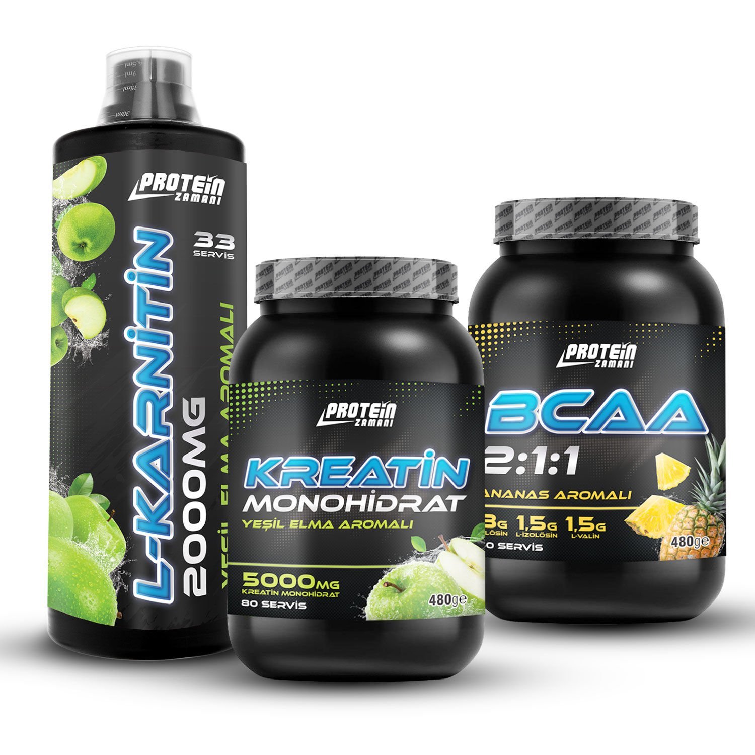 BCAA 2:1:1 + Kreatin Monohidrat + L-Karnitin Paketi Tek Servis Preworkout Saşe
