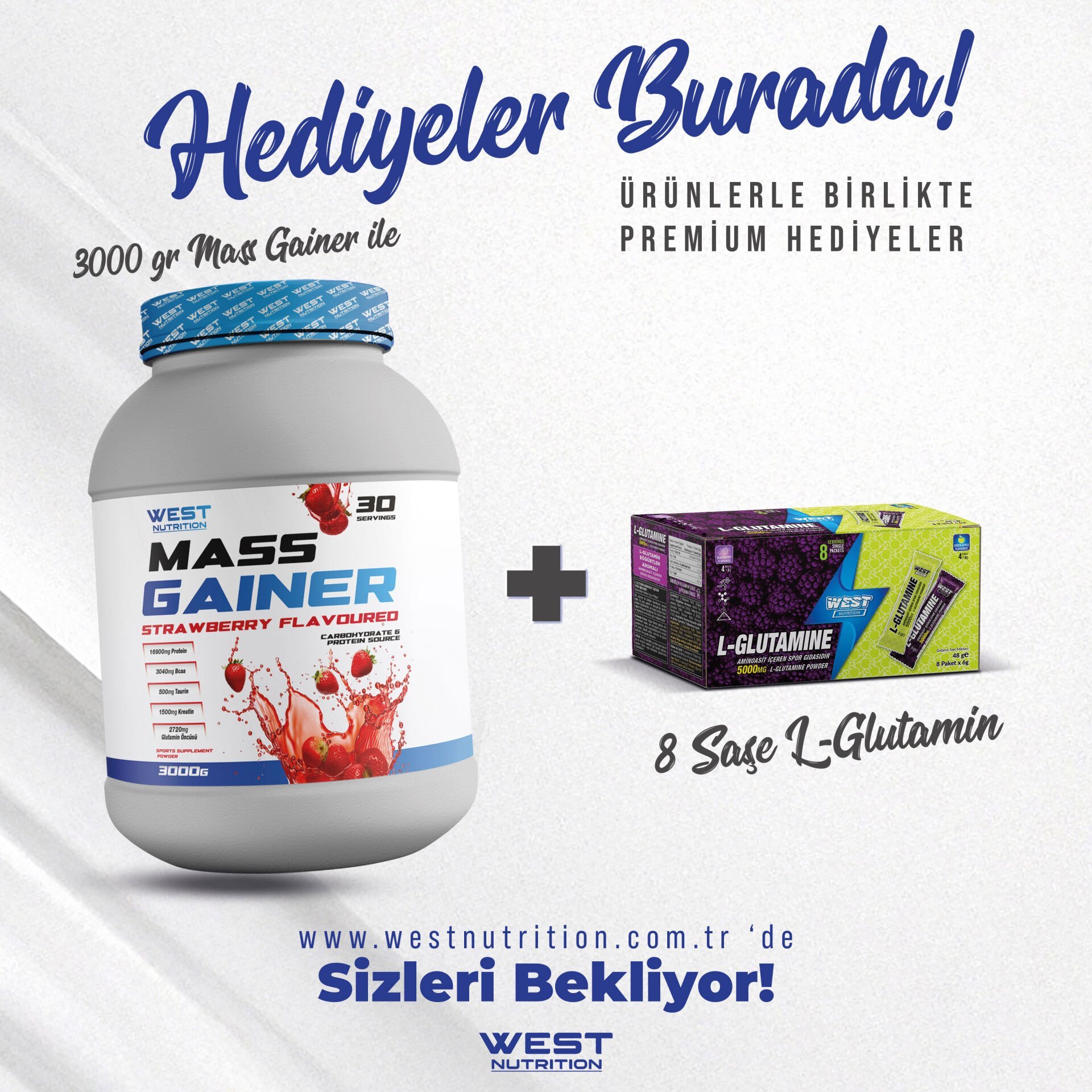 Mass Gainer Karbonhidrat Tozu 3000 gr 30 Servis