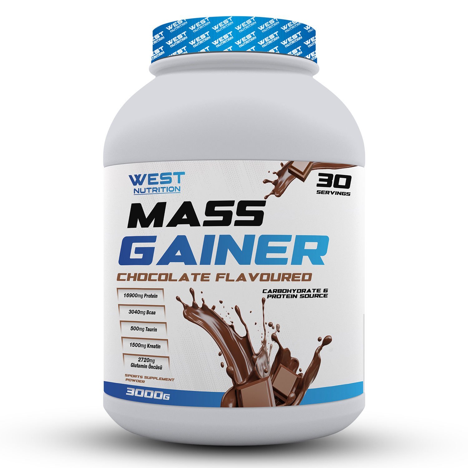 Mass Gainer Karbonhidrat Tozu 3000 gr 30 Servis Çikolata - Tek Servis Whey Protein Tozu