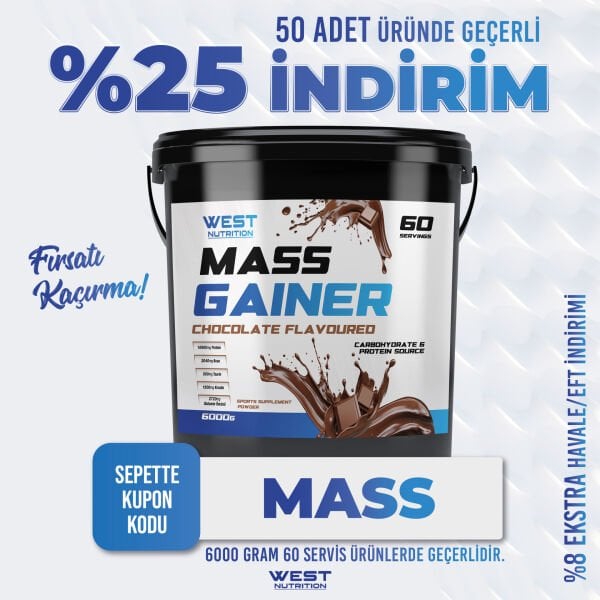 Mass Gainer Karbonhidrat Tozu 6000 gr 60 Servis