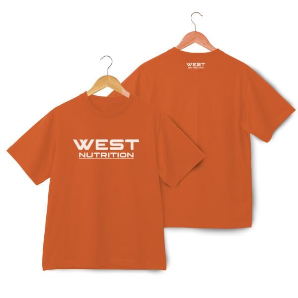 West Nutrition Logo Baskılı T-Shirt Oversize L-XL - Mavi