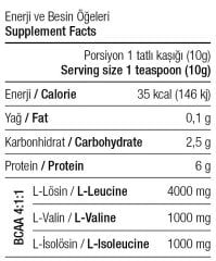 BCAA 4:1:1 500 gr (50 Servis) Aroma Seçenekli