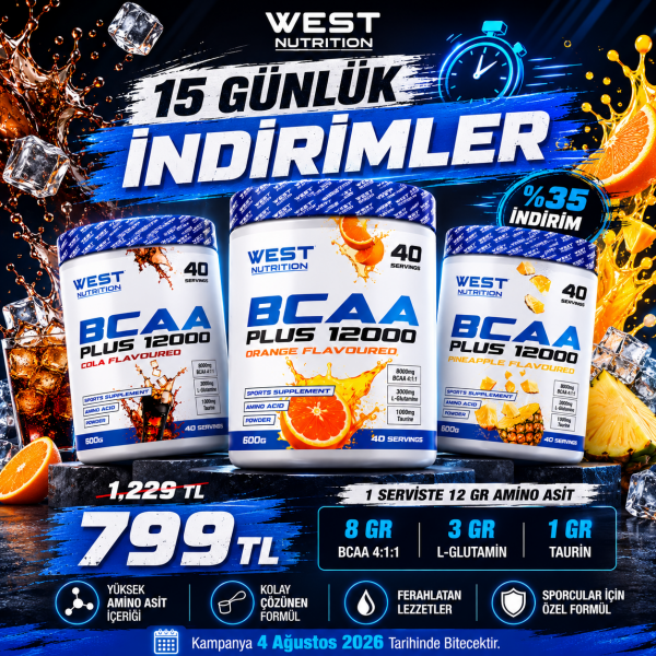 Bcaa Plus 12000 Glutamin Taurin 600 gr (40 Servis)