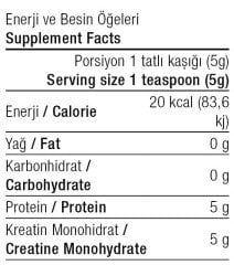 Kreatin Monohidrat 300 gr 60 Servis Aromasız
