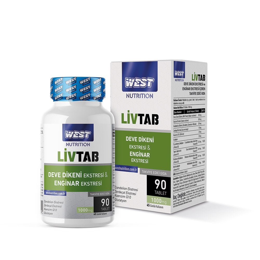 Livtab Milk Thistle (Deve Dikeni) ve Enginar Ekstresi Karışımı 90 Tablet x 1000 mg