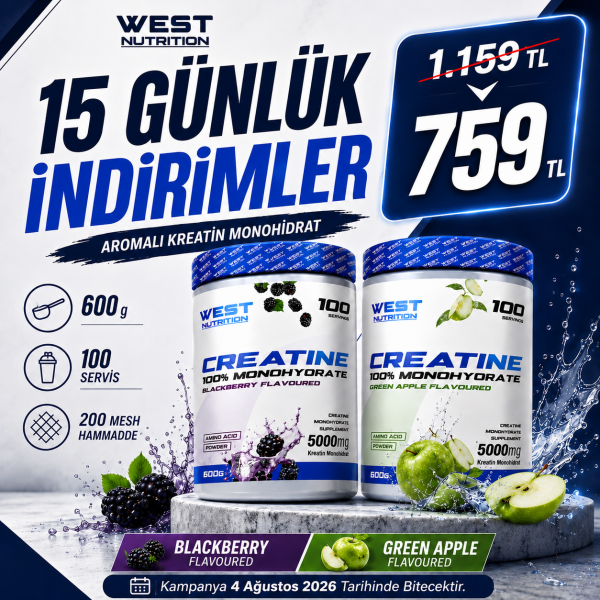 Kreatin Monohdirat 600 gr 100 Servis Aroma Seçenekli