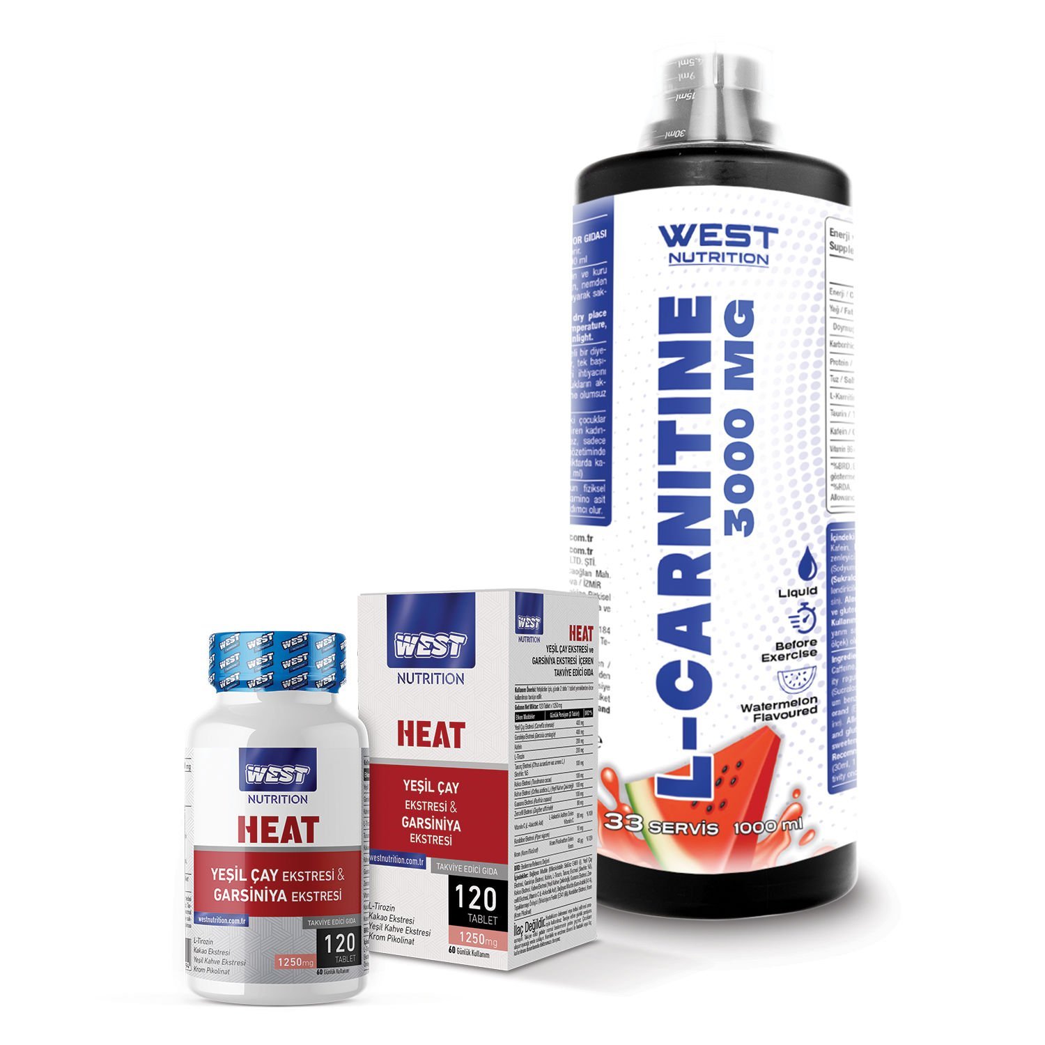 L-Karnitin 1000 ml + Heat 120 Tablet Kombinasyonu