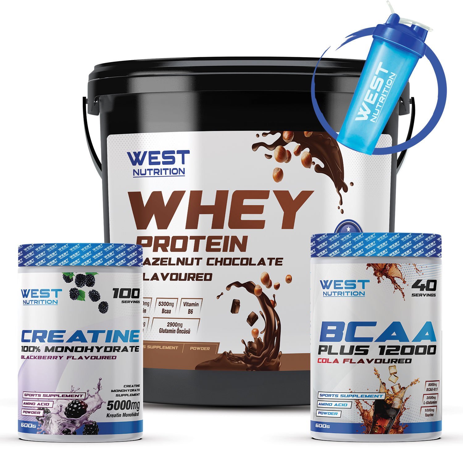West Nutrition Whey Protein Paket 3 Muz - Kola - Yeşil Elma