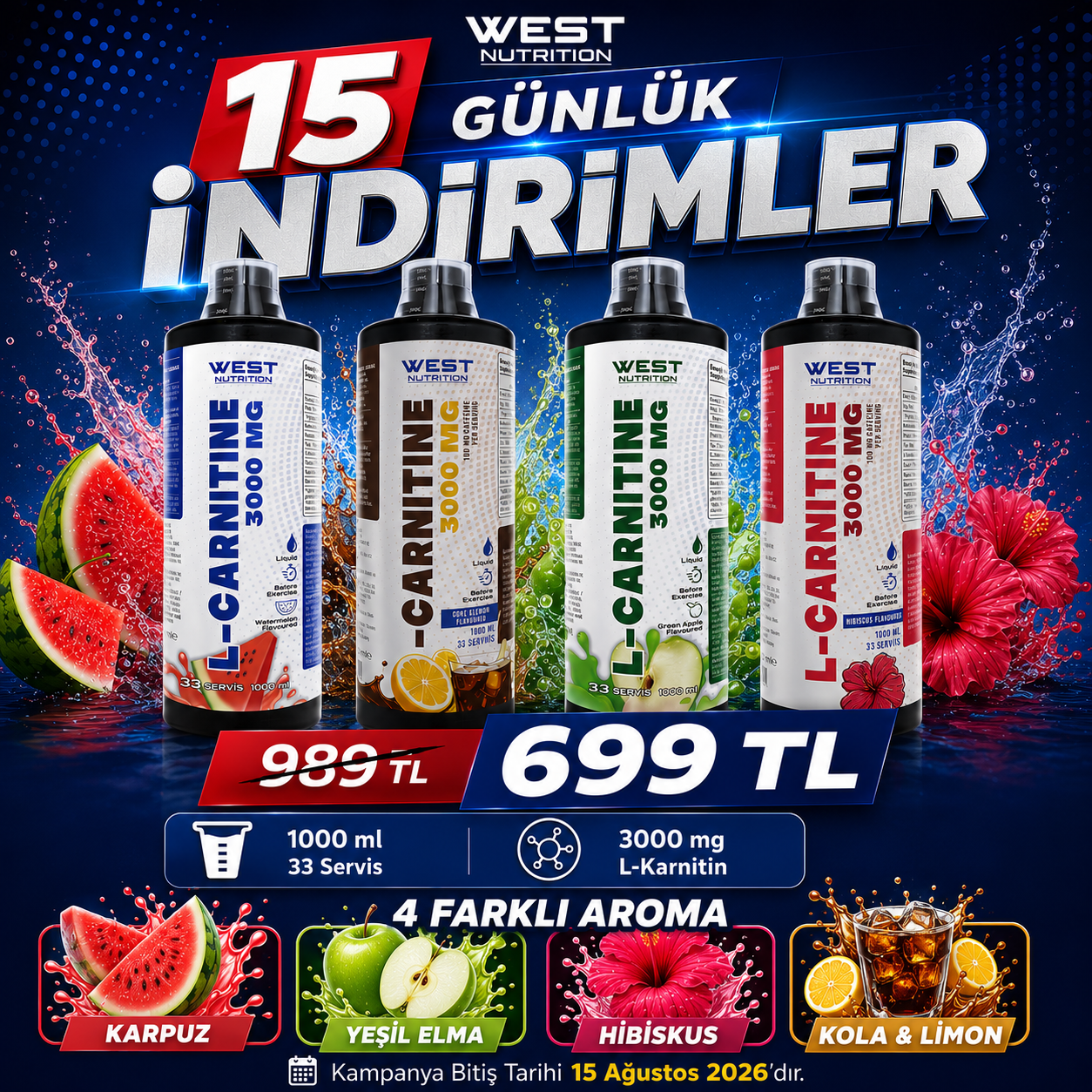L-Karnitin 3000 mg. 1000 ml 33 Servis