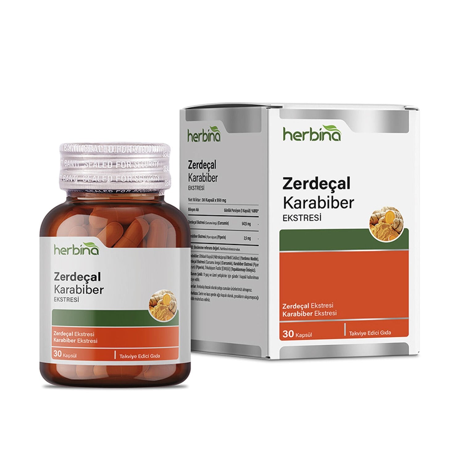 Zerdeçal (Curcumin) Karabiber (Piperin) Ekstresi 30 Kapsül