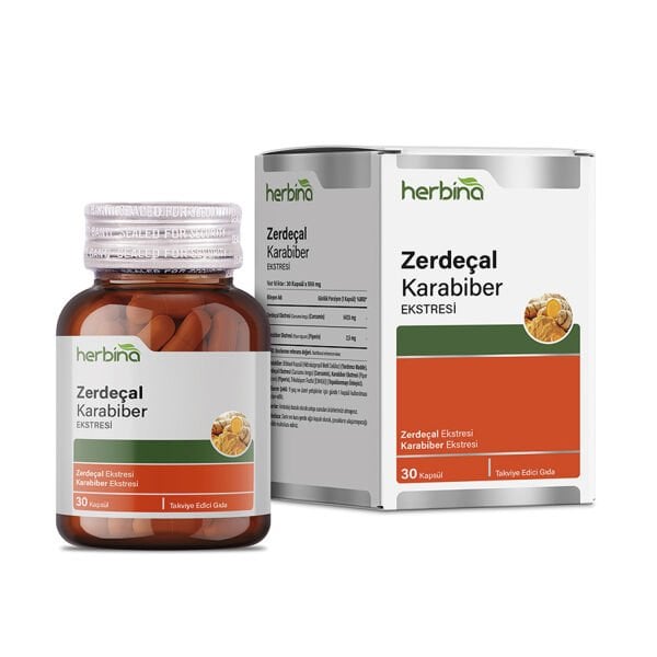 Zerdeçal (Curcumin) Karabiber (Piperin) Ekstresi 30 Kapsül