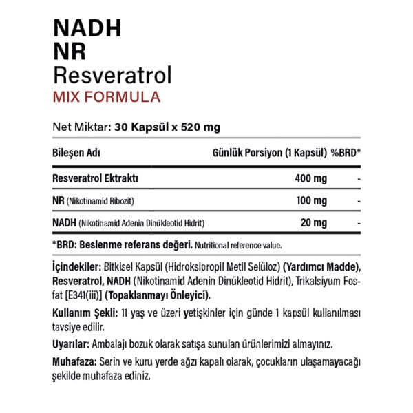 Nadh Nr Resveratrol 30 Kapsül