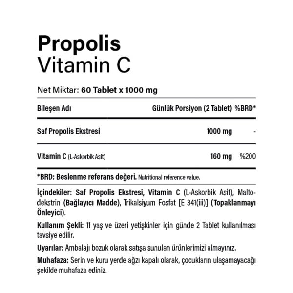 Propolis Vitamin C 60 Tablet