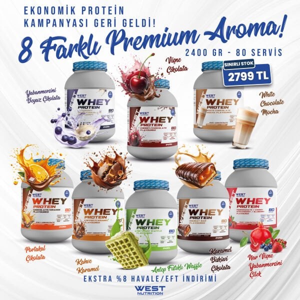 Whey Protein Tozu 2400 gr 80 Servis LANSMAN Ekonomik Whey