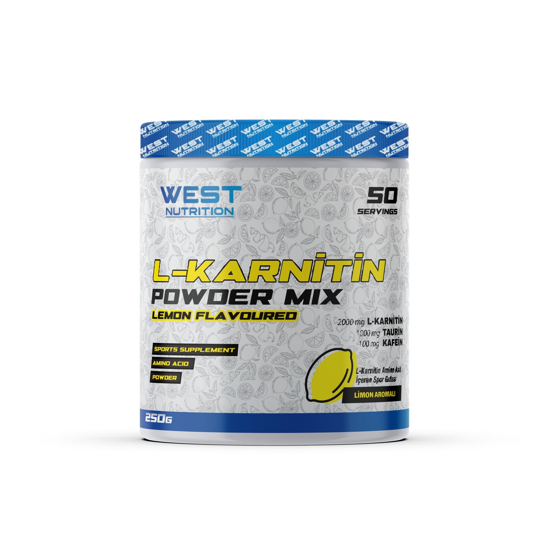 L-Karnitin Taurin 250 gr 50 Servis Limon Aromalı
