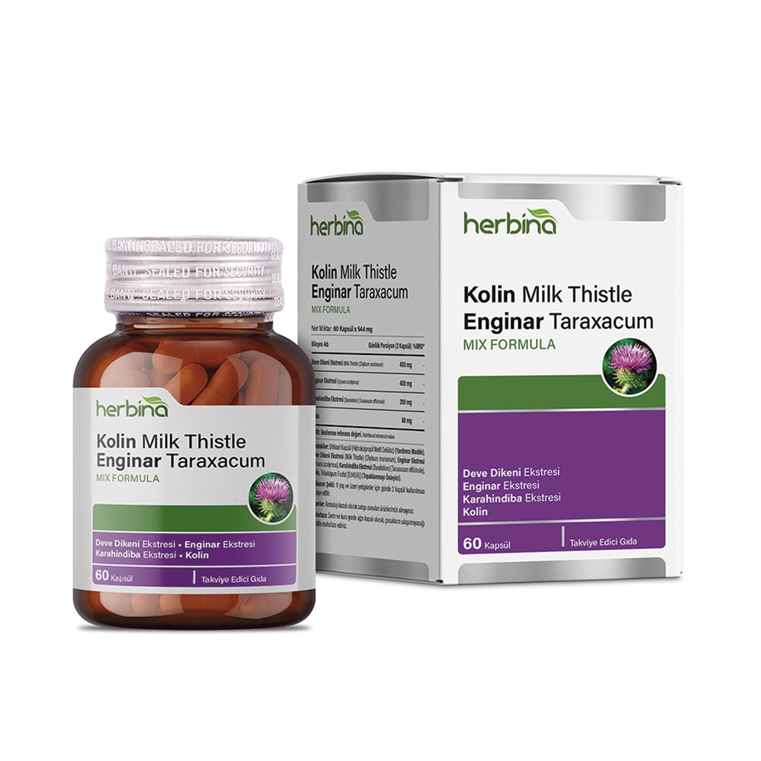 Kolin Milk Thistle Enginar Taraxacum 60 Kapsül