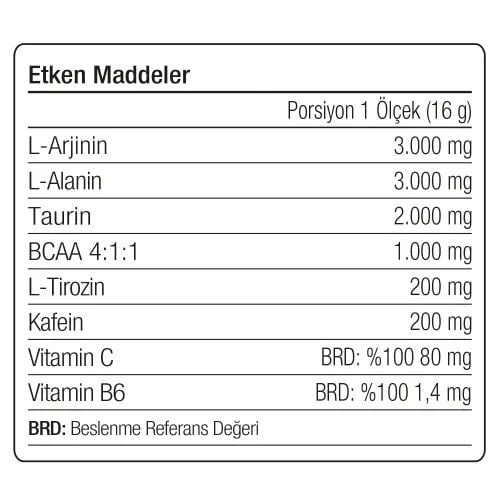 Preworkout 480 gr 30 Servis Vişne&Çilek Aromalı