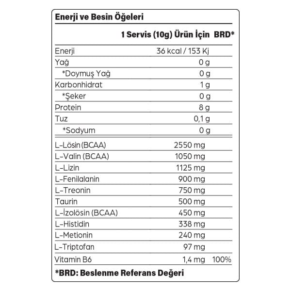 EAA Esansiyel Amino Asitler 300 gr 30 Servis Orman Meyveleri Aromalı