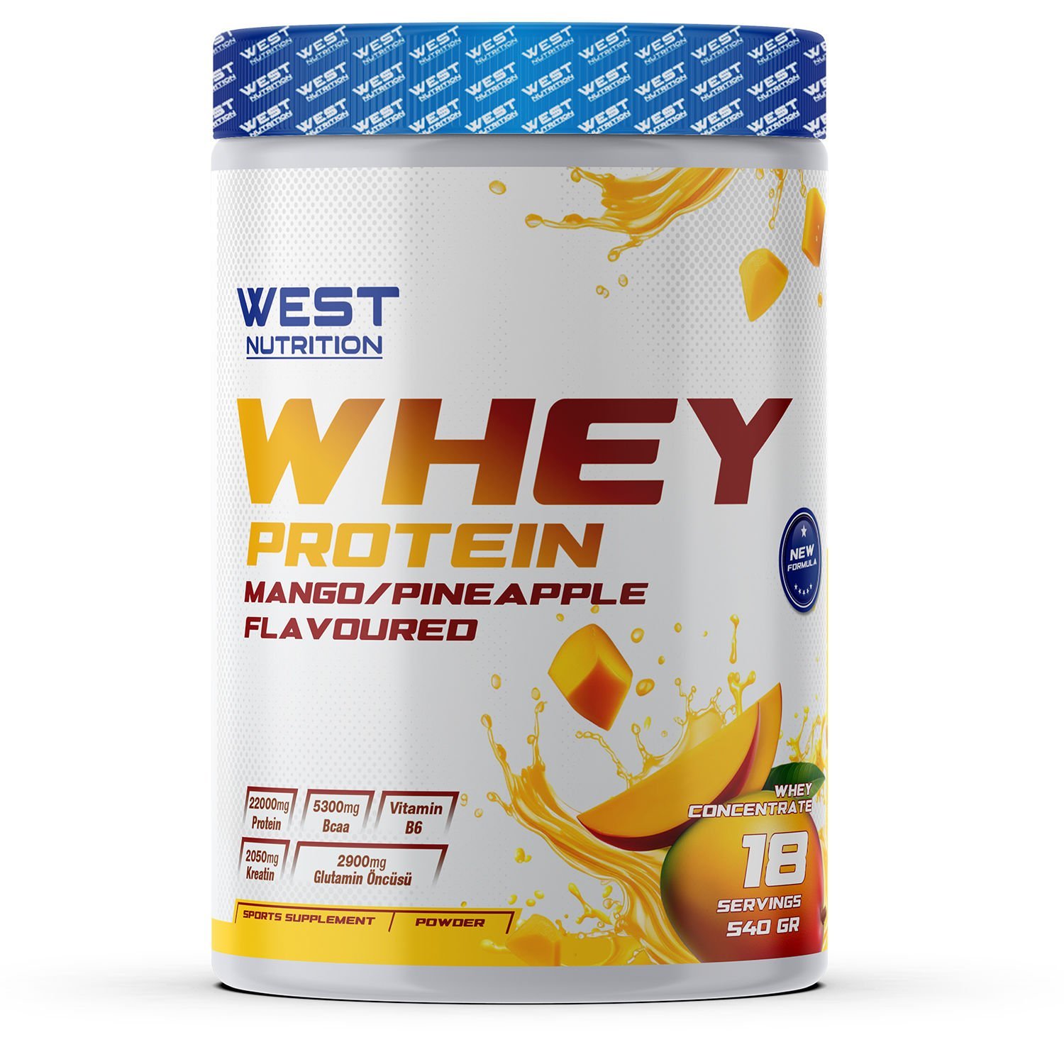 Whey Protein Tozu 540 gr 18 Servis Mango&Ananas Aromalı