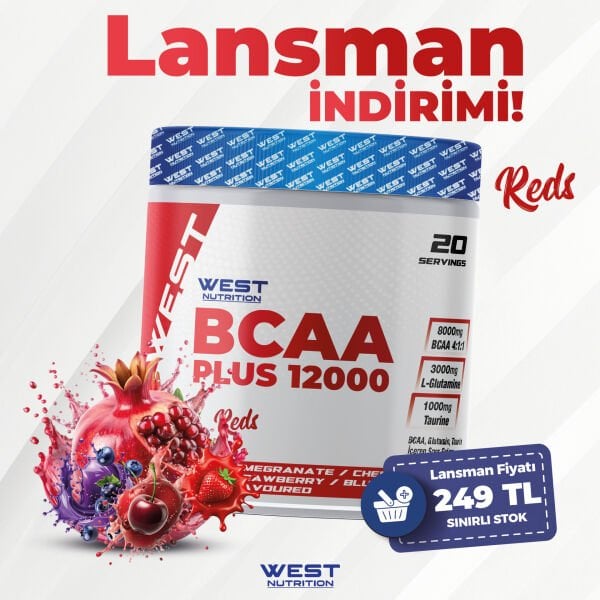 Bcaa Plus 12000 Glutamin Taurin 300 gr (20 Servis) Reds