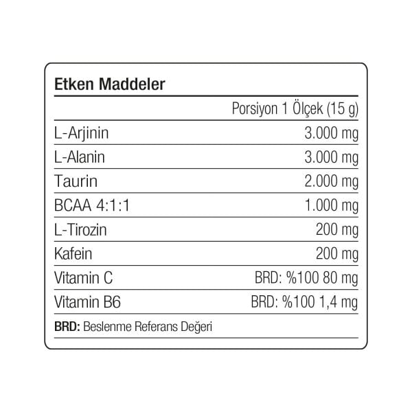 Buster Base Preworkout 225 gr 15 Servis