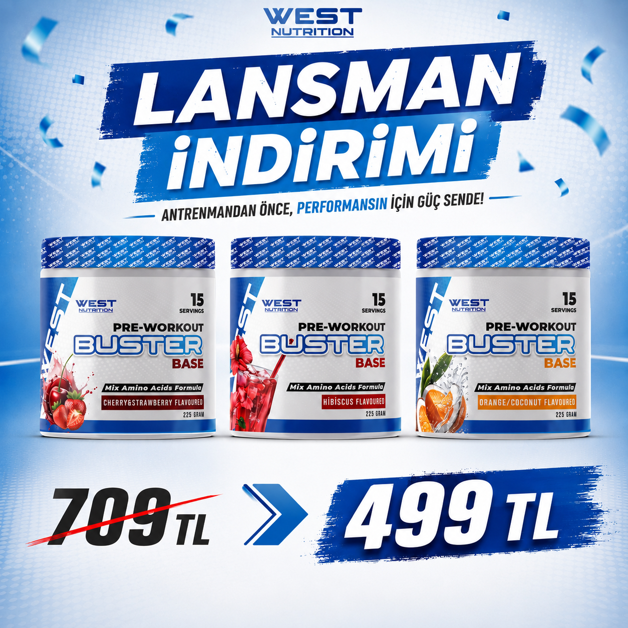 Buster Base Preworkout 225 gr 15 Servis