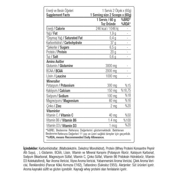 Select Recovery 720 gr 12 Servis Reds