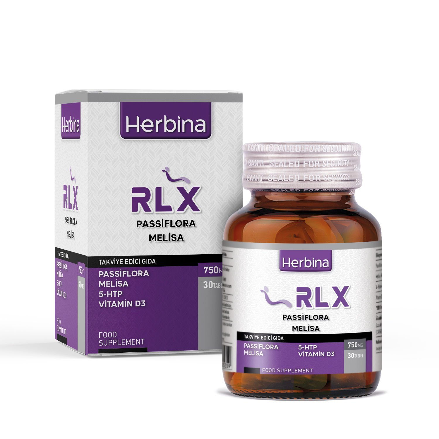RLX Passiflora 5-HTP (5-Hidroksitriptofan) Sarı Kantaron Melisa 30 Tablet