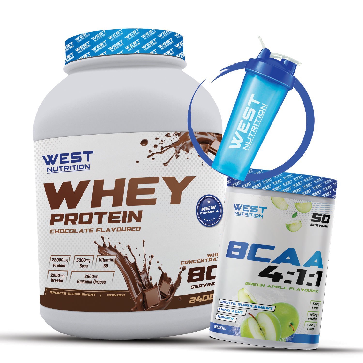 Whey Protein Tozu 2400 gram - BCAA 4:1:1 500 gr Paketi
