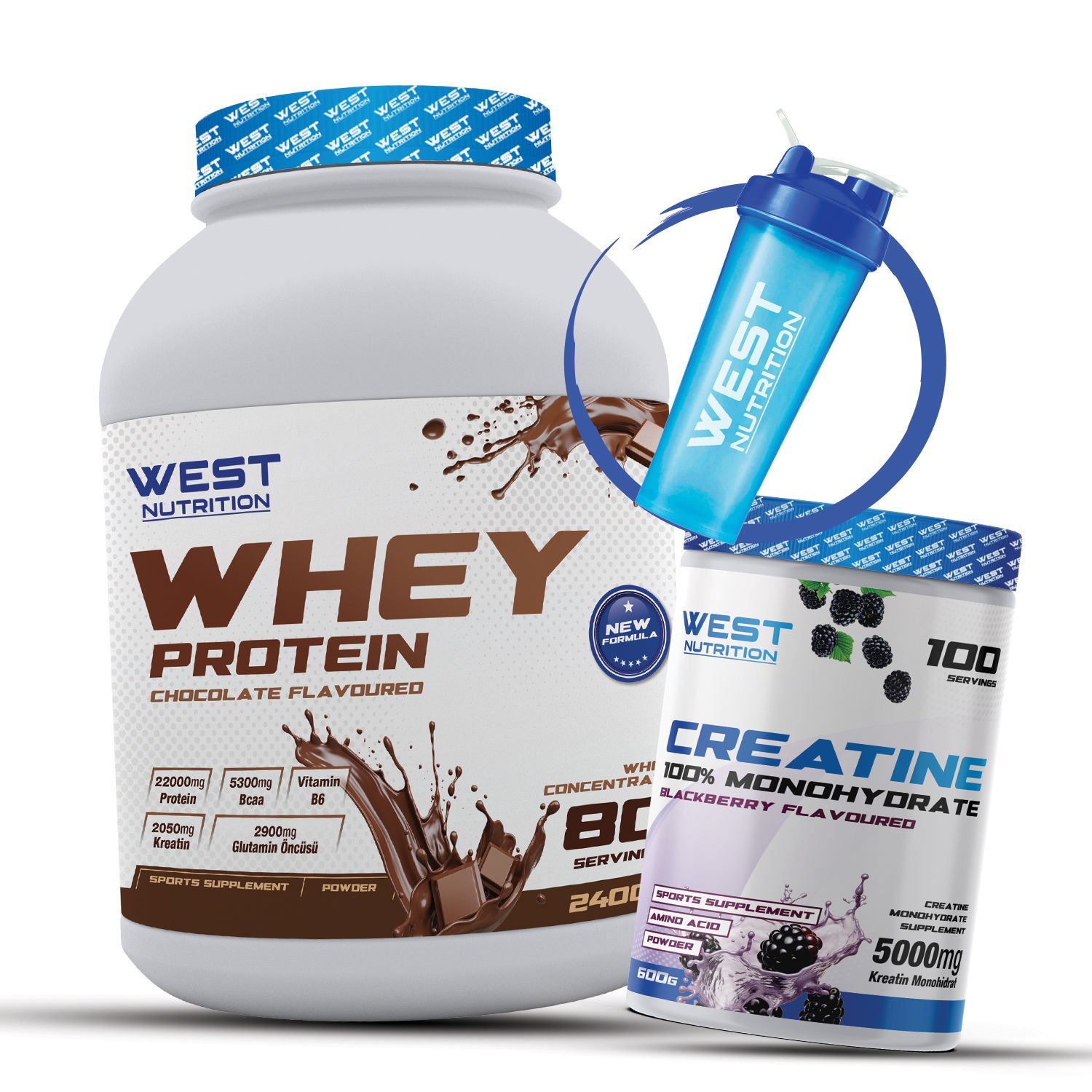 Whey Protein Tozu 2400 gram - Kreatin Monohidrat 600 gram Paketi
