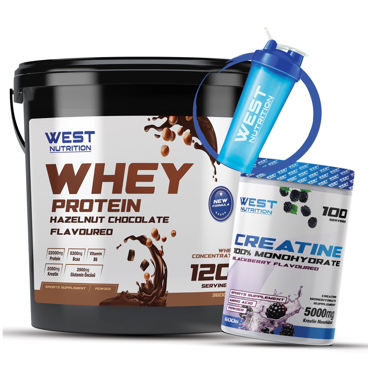 Whey Protein Tozu 3600 gram - Kreatin Monohidrat 600 gram Paketi