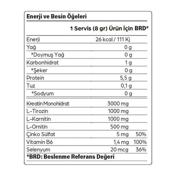 Kreatin Plus 320 gr 40 Servis Yabanmersini Aromalı